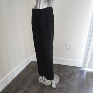 Brunello Cucinelli Wool Pants Black Elastic Waist Pull On Relaxed Luxury Size 6